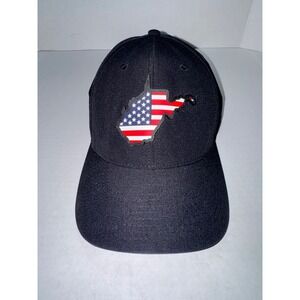Local Crowns West Virginia State US Flag Patch Snapback Hat Black Mens Cap
